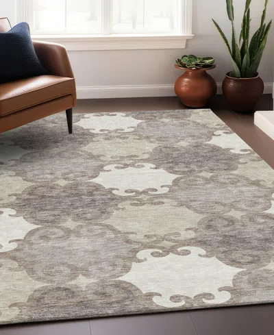 Addison Chantille Machine Washable Acn883 5'x7'6" Area Rug In Taupe