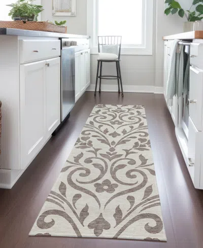 Addison Chantille Machine Washable Acn875 2'3"x7'6" Runner Area Rug In Taupe