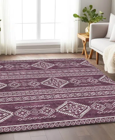 Addison Chantille Machine Washable Acn901 5'x7'6" Area Rug In Eggplant