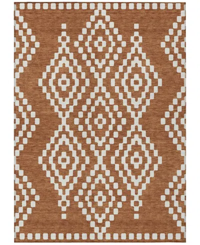 Addison Chantille Machine Washable Acn891 8'x10' Area Rug In Terracotta