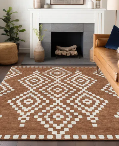 Addison Chantille Machine Washable Acn891 8'x10' Area Rug In Terracotta