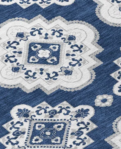 Addison Chantille Machine Washable Acn878 2'3"x7'6" Runner Area Rug In Navy