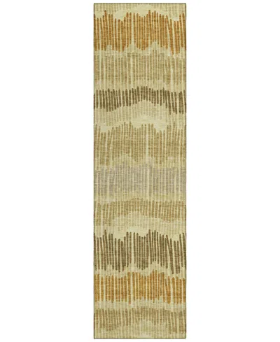 Addison Chantille Machine Washable Acn889 2'3"x7'6" Runner Area Rug In Gold