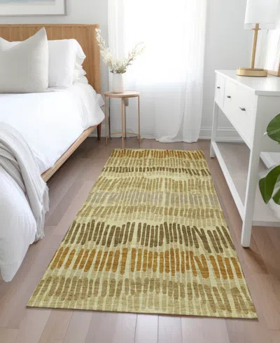 Addison Chantille Machine Washable Acn889 2'3"x7'6" Runner Area Rug In Gold