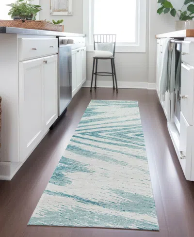 Addison Chantille Machine Washable Acn876 2'3"x7'6" Runner Area Rug In Teal
