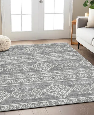 Addison Chantille Machine Washable Acn901 2'6"x3'10" Area Rug In Gray