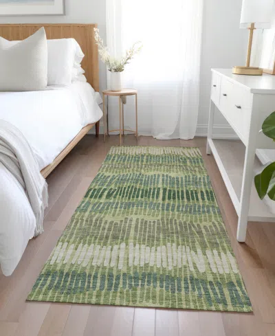 Addison Chantille Machine Washable Acn889 2'3"x7'6" Runner Area Rug In Green