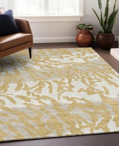 Addison Chantille Machine Washable Acn873 8'x10' Area Rug In Gold