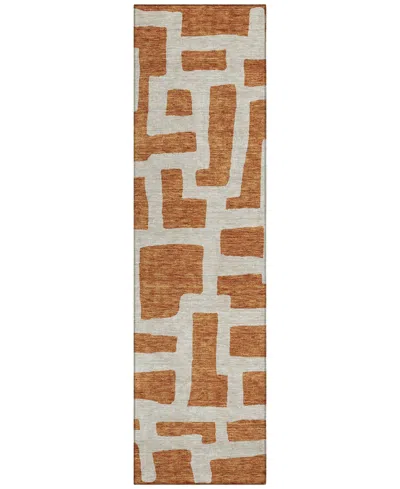 Addison Chantille Machine Washable Acn903 2'3"x7'6" Runner Area Rug In Terracotta