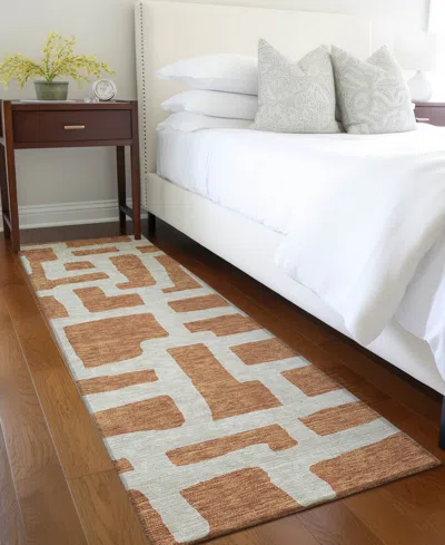 Addison Chantille Machine Washable Acn903 2'3"x7'6" Runner Area Rug In Terracotta