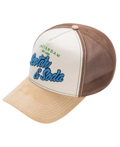 Scotch & Soda Men's Altos Adjustable Trucker Cap In Dark Beige