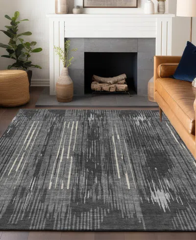 Addison Chantille Machine Washable Acn893 5'x7'6" Area Rug In Charcoal