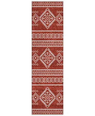Addison Chantille Machine Washable Acn901 2'3"x7'6" Runner Area Rug In Red