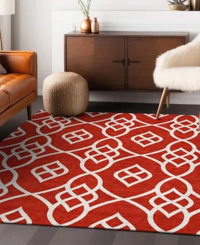 Addison Chantille Machine Washable Acn884 2'6"x3'10" Area Rug In Red
