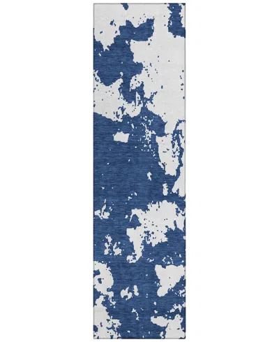 Addison Chantille Machine Washable Acn897 2'3"x7'6" Runner Area Rug In Navy