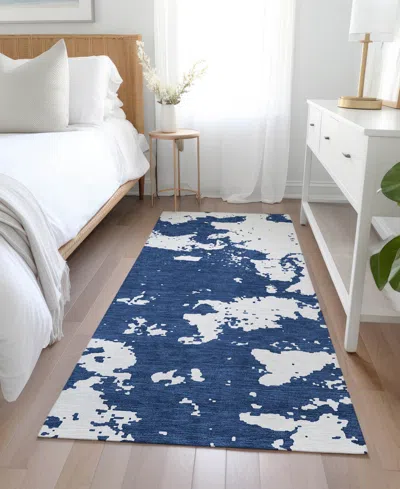Addison Chantille Machine Washable Acn897 2'3"x7'6" Runner Area Rug In Navy