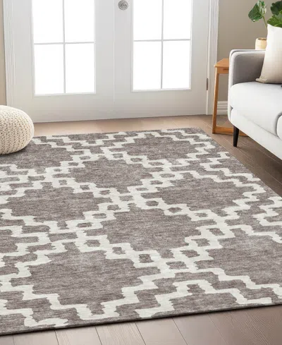 Addison Chantille Machine Washable Acn902 5'x7'6" Area Rug In Taupe