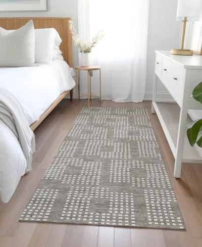 Addison Chantille Machine Washable Acn890 2'3"x7'6" Runner Area Rug In Taupe