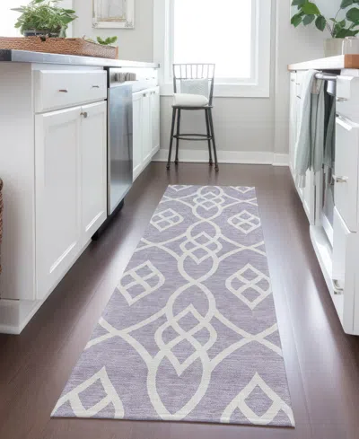 Addison Chantille Machine Washable Acn884 2'3"x7'6" Runner Area Rug In Lavender