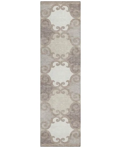 Addison Chantille Machine Washable Acn883 2'3"x7'6" Runner Area Rug In Taupe