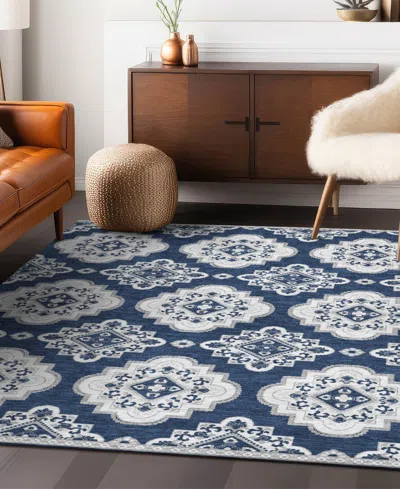 Addison Chantille Machine Washable Acn878 2'6"x3'10" Area Rug In Navy