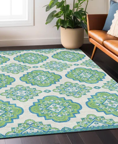Addison Chantille Machine Washable Acn878 2'6"x3'10" Area Rug In Lime