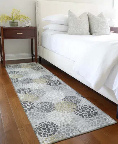 Addison Chantille Machine Washable Acn908 2'3"x7'6" Runner Area Rug In Gray