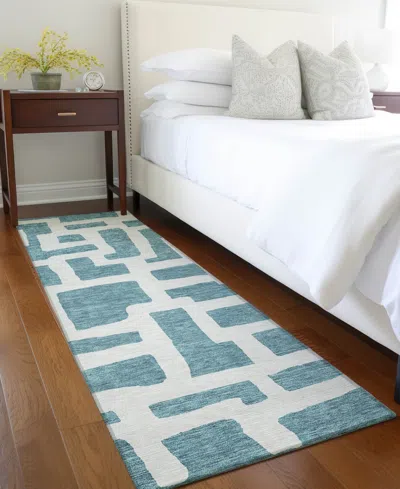 Addison Chantille Machine Washable Acn903 2'3"x7'6" Runner Area Rug In Teal