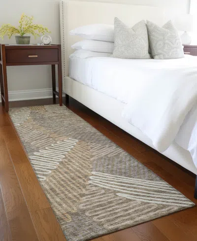 Addison Chantille Machine Washable Acn904 2'3"x7'6" Runner Area Rug In Brown