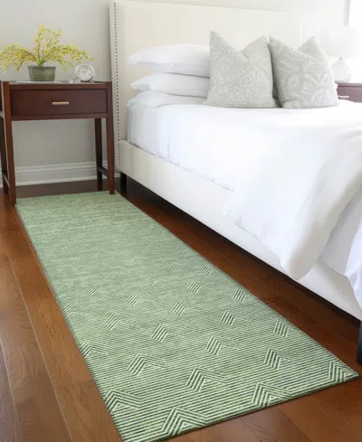 Addison Chantille Machine Washable Acn910 2'3"x7'6" Runner Area Rug In Green