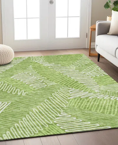 Addison Chantille Machine Washable Acn904 9'x12' Area Rug In Lime