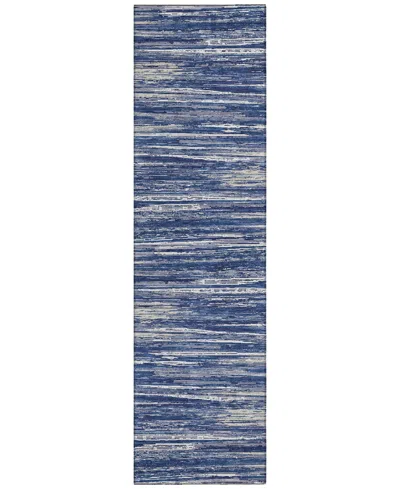 Addison Chantille Machine Washable Acn896 2'3"x7'6" Runner Area Rug In Navy
