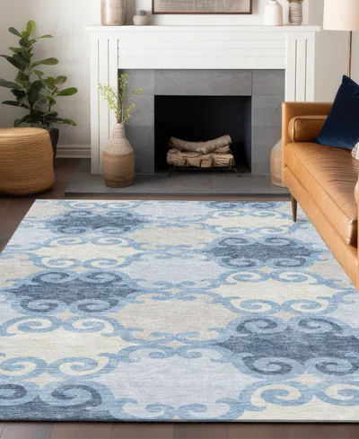 Addison Chantille Machine Washable Acn883 5'x7'6" Area Rug In Mist