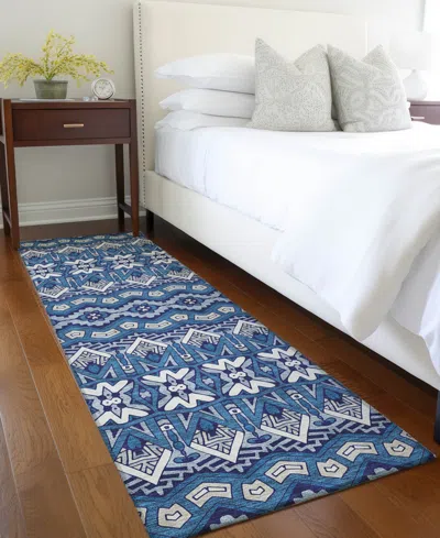 Addison Chantille Machine Washable Acn909 2'3"x7'6" Runner Area Rug In Navy