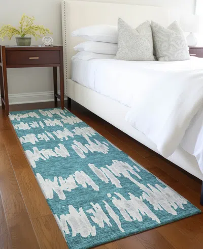 Addison Chantille Machine Washable Acn905 2'3"x7'6" Runner Area Rug In Teal