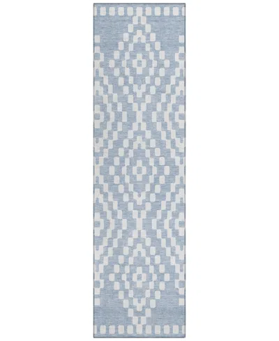 Addison Chantille Machine Washable Acn891 2'3"x7'6" Runner Area Rug In Denim