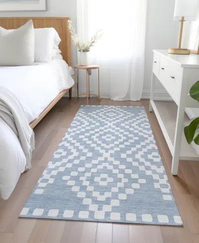 Addison Chantille Machine Washable Acn891 2'3"x7'6" Runner Area Rug In Denim