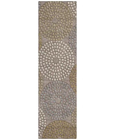 Addison Chantille Machine Washable Acn882 2'3"x7'6" Runner Area Rug In Taupe