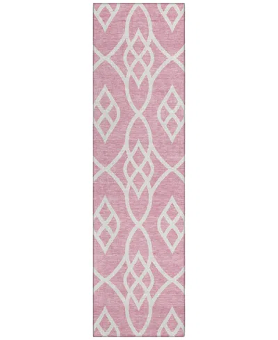 Addison Chantille Machine Washable Acn884 2'3"x7'6" Runner Area Rug In Pink