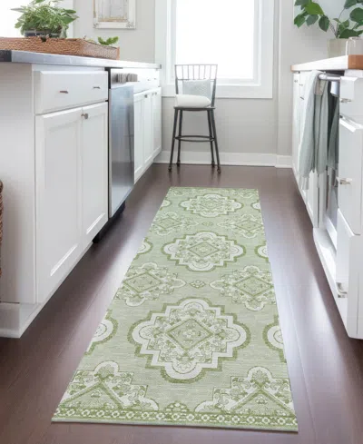 Addison Chantille Machine Washable Acn878 2'3"x7'6" Runner Area Rug In Sage