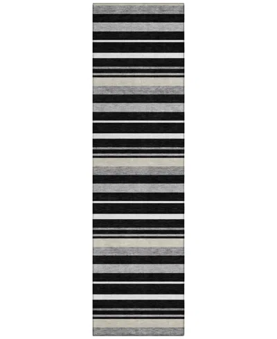 Addison Chantille Machine Washable Acn879 2'3"x7'6" Runner Area Rug In Black
