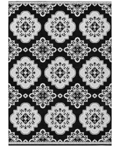 Addison Chantille Machine Washable Acn878 5'x7'6" Area Rug In Black