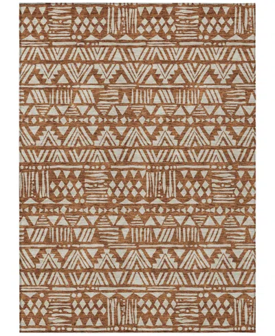 Addison Chantille Machine Washable Acn907 5'x7'6" Area Rug In Terracotta