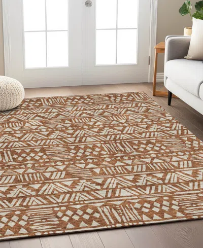 Addison Chantille Machine Washable Acn907 5'x7'6" Area Rug In Terracotta