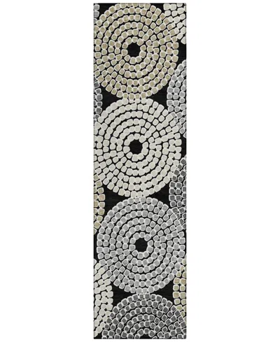 Addison Chantille Machine Washable Acn882 2'3"x7'6" Runner Area Rug In Black