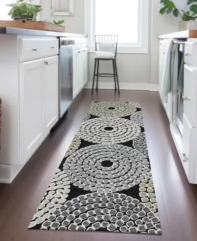 Addison Chantille Machine Washable Acn882 2'3"x7'6" Runner Area Rug In Black