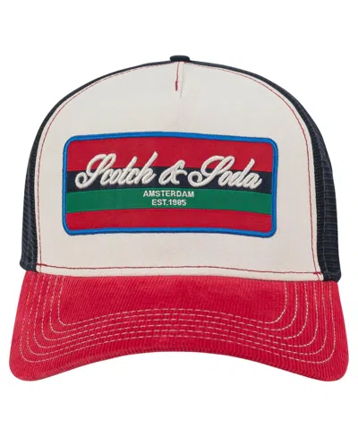 Scotch & Soda Men's Canyon Adjustable Trucker Cap In Red