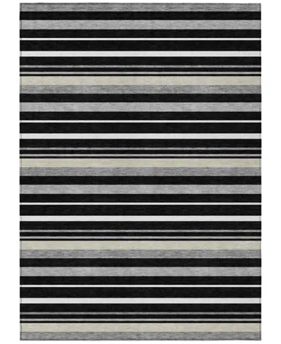 Addison Chantille Machine Washable Acn879 5'x7'6" Area Rug In Black