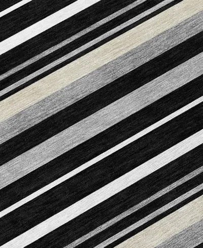 Addison Chantille Machine Washable Acn879 5'x7'6" Area Rug In Black