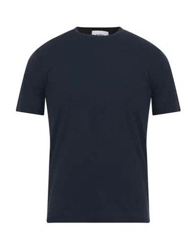Alpha Studio Man T-shirt Midnight Blue Size 38 Cotton, Elastane In Blue